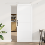 Liuguste uks koos riistvara komplektiga valge 86x211 cm massiivpuust m&auml;nni