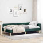 Nurga voodiraam Tume rohelise 100 x 200 cm kangas