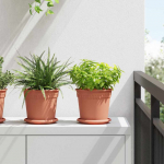 &Uuml;mmargune lillepott 24 tk kohviroosa &oslash; 17 x 14 cm plastmass