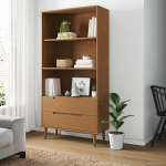 Raamatukapp MOLDE 85 x 35 x 170,5 cm Toekas m&auml;nnipuit Karamell
