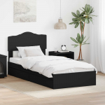 Laos voodi peaga sahtliga Must 90 x 190 cm Tehispuit