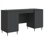 Laud riiuliga ladustamisega Must 142,5 x 50 x 75 cm Tehispuit