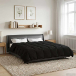 Talve tek Rapistatud Must 220 x 240 cm Mikrokiud