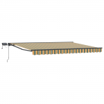 Manuaalne varikatus LED-idega 4,5 &times; 3 m Pol&uuml;ester PU-kattega