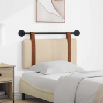 Rippuv voodipeats Seinale kinnitatav cream 90 x 55 x 5 cm Antiik PU