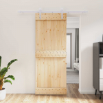 Liuguks looduslik ja valge 80 x 210 cm tahke m&auml;nnipuit