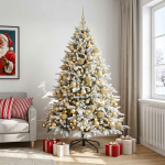 Kunstkuusk koos j&otilde;ulukuuliga 210 cm 300 LED-i Soe valge