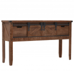 Konsoollaud toekast kuusepuidust, 131 x 35,5 x 75 cm, pruun