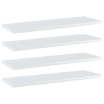 Riiuliplaadid 4 tk, valge, 60x20x1,5 cm, puitlaastplaat