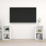 Telerikapid 2 tk valge 72x35x36,5 cm puitlaastplaat