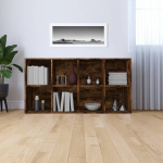 Raamatukapp/puhvetkapp, suitsutatud tamm, 66 x 30 x 130 cm