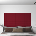 Seinapaneelid 12 tk, veinipunane, 60x15 cm, samet, 1,08 m&sup2;