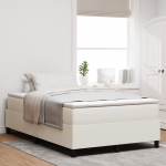 Box spring voodi kreemjas 120x200 cm teksariidest