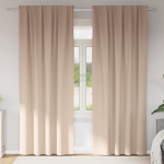 Kardinad r&otilde;ngastega 2 tk pruunikashall 225 x 140 cm pol&uuml;ester