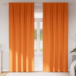 Kardinad r&otilde;ngastega 2 tk Erk Oranž 225 x 140 cm Pol&uuml;ester