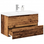 Valamukapp sisseehitatud kraanikausiga vana puit 81x39,5x49 cm