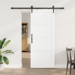 Liuguks koos riistvara komplektiga valge 83x202 cm massiivne puit m&auml;nnipuit