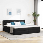 Voodi hoiukohaga ja madratsiga Must 200 x 200 cm Tehispuit