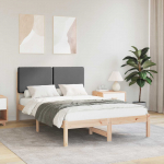 Voodiraam Pehme Peatoega peaga Tumehall 120 x 190 cm Tahke m&auml;nd