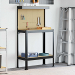 T&ouml;&ouml;toolid riiuliga must 81 x 41 x 145 cm tehispuit