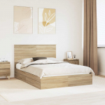 Laos voodi peaga sahtliga Sonoma tamm 140 x 190 cm Tehispuit