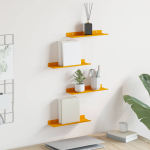 Ujuv riiul 4 tk Kollane sinep 30 x 9 x 2,5 cm Teras