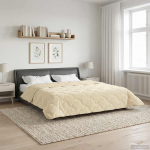 Suvised teki cream 220 x 240 cm Mikrokiud ja Teddy villa