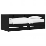 Voodiraam ladustamisega Must tamm 80 x 200 cm Tehispuit