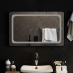 LED vannitoa peegel L&auml;bipaistev 80 x 50 cm karastatud klaas