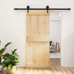 Liuguks naturaalne ja must 85 x 210 cm tahke m&auml;nnipuit