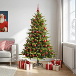 Kunstkuusk koos j&otilde;ulukuuliga 210 cm 300 LED-i Soe valge
