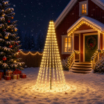 LED j&otilde;ulupuu 235 cm 500 LED-i Soe valge Raud Must