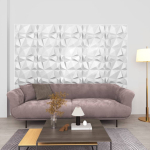 3d seinapaneelid, 24 tk, 50x50 cm, teemantvalge, 12 m&sup2;