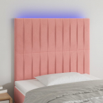 LED-voodipeats, roosa, 80x5x118/128 cm, samet