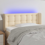 LED-voodipeats, kreemjas, 93x16x78/88 cm, kangas