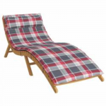 P&auml;ikese lounge patja &scaron;oti ruudud punane ja hall 178 x 60 x 4 cm