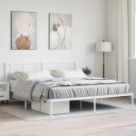 Metallist voodiraam peatsiga, valge, 180x200 cm
