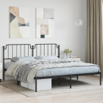 Metallist voodiraam peatsiga, must, 183x213 cm