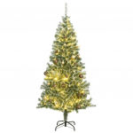 Kunstkuusk 300 LEDi, j&otilde;ulukuulide ja lumiste okstega, 210 cm