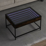 Diivanilaud LED-tuledega, suitsutatud tamm, 70x50x41cm
