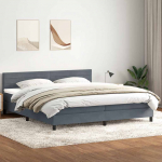 Kontinentaalvoodi madratsiga, tumehall, 180x210 cm, samet