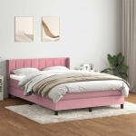 Box Vedruvoodi madratsiga Roosa 140x220 cm samet
