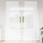 Voile kardin kardinatega 2 tk valge 245 x 140 cm pol&uuml;ester