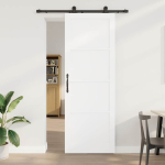 Liuguks valge ja must 83 x 232 cm tugev m&auml;nnipuit ja teras