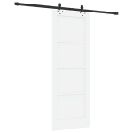 Libisev uks koos tarvikute komplektiga valge 73.5x198.5 cm massiivne m&auml;nnipuu