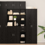 Hoiukapp sahtliga 2 tk must tamm 30 x 42,5 x 225 cm