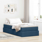 Voodi hoiukohaga ja madratsiga Sinine 90 x 200 cm Pol&uuml;ester