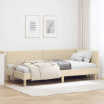Nurga voodiraam peatsiga cream 80 cm x 200 cm Kangas ja vineer