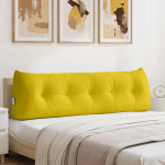Seljatugi padi kollane 160 x 24 x 50 cm samet
