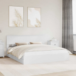 Laos voodi peaga sahtliga Valge 180 x 200 cm Tehispuit